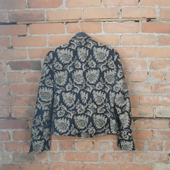 Vintage Gold and Black Printed Blazer - Picture 4 of 4